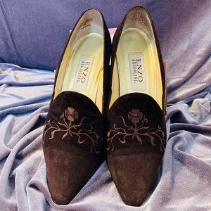 Enzo Angiolini Cocoa Velvet Heels